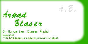 arpad blaser business card